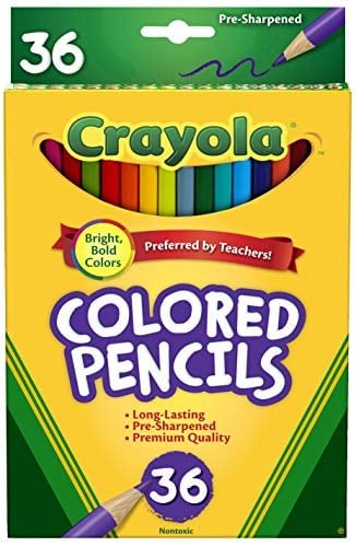 SET LÁPICES COLORES CRAYOLA SUMINISTROS ESCOLARES COLORES SURTIDOS 36 UNIDADES LARGO