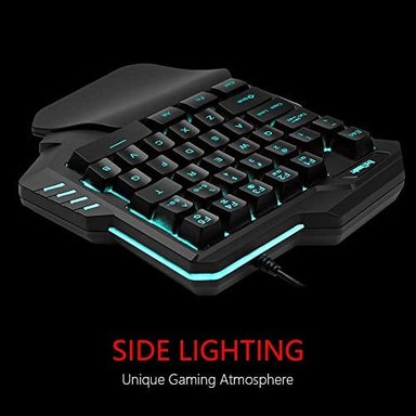 REDTHUNDER TECLADO DE JUEGO CON UNA MANO RGB RETROILUMINADO 35 TECLAS PORTÁTIL MINI TECLADO DE JUEGO ERGONÓMICO CONTROLADOR - 2