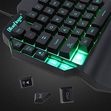 TECLADO GLOBAL SHOPEX RGB UNA MANO JUEGOS Y RATÓN RETROILUMINADO LETRAS USB CON CABLE ARCO IRIS RESPLANDOR MECÁNICA - 2