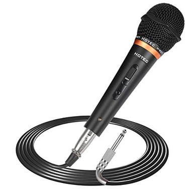 MICRÓFONO DE MANO GLOBAL SHOPEX HOTEC PREMIUM VOCAL DYNAMIC CON CABLE XLR DESMONTABLE 19 PIES Y INTERRUPTOR ENCENDIDO/APAGADO