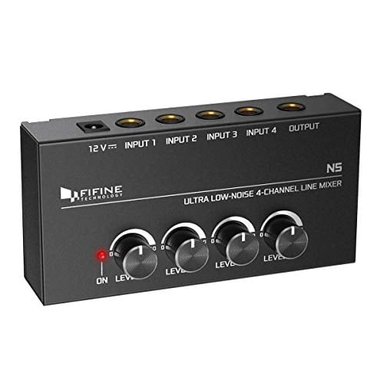 MEZCLADOR GLOBAL SHOPEX LINEA FIFINE 4 RUIDO ULTRA BAJO SUBMEZCLAR 4 CANALES ESTEREO MINI AUDIO