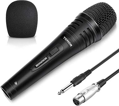 MICRÓFONO DINÁMICO TONOR PARA KARAOKE PARA CANTAR CON CABLE XLR DE 16.4FT MICRÓFONO DE MANO DE METAL