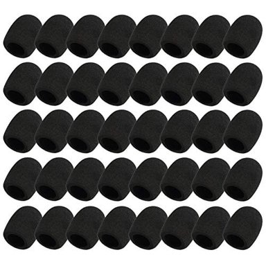 FORAINEAM 40 UNIDADES DE FUNDAS DE ESPUMA PARA MICRÓFONO DE MANO PARABRISAS COLOR NEGRO