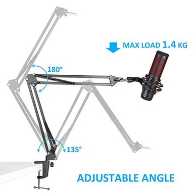 SOPORTE DE MICRÓFONO GLOBAL SHOPEX QUADCAST CON BRAZO PLUMA SUSPENSIÓN AJUSTABLE PARA HYPERX QUADCAST QUADCAST S MICRÓFONO - 3