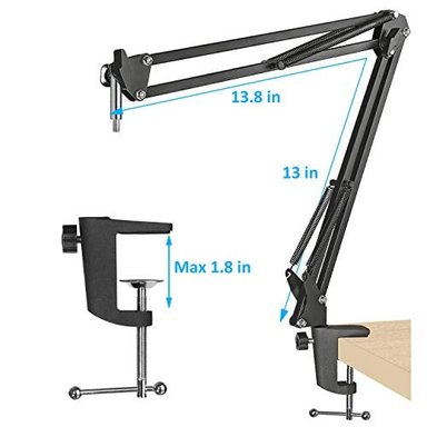 SOPORTE DE MICRÓFONO GLOBAL SHOPEX QUADCAST CON BRAZO PLUMA SUSPENSIÓN AJUSTABLE PARA HYPERX QUADCAST QUADCAST S MICRÓFONO - 4