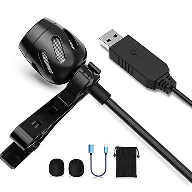 MICRÓFONO LAVALIER USB MICRÓFONO DE SOLAPA PARA ORDENADOR MICRÓFONO CON CLIP USB-C PARA YOUTUBE GRABACIÓN PODCASTING