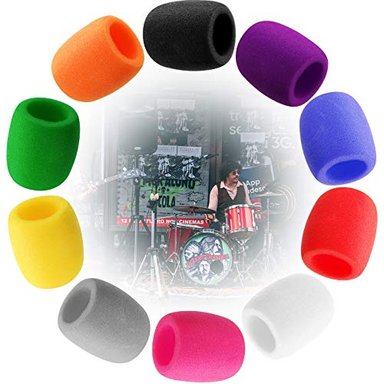 40 PIEZAS GLOBAL SHOPEX GRUESAS MANO PARA MICRÓFONO ESCENARIO ESPUMA PARA KARAOKE DJ 10 COLORES