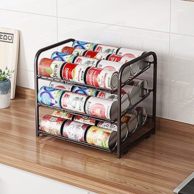 ORGANIZADOR APILABLE DE 3 NIVELES AIYAKA PARA ALMACENAMIENTO DE ALIMENTOS ARMARIOS DE COCINA O ENCIMERAS ALMACENAMIENTO - 2