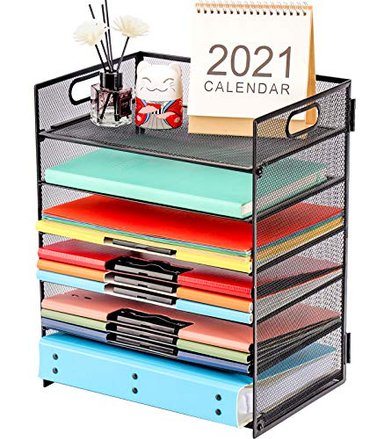 ORGANIZADOR DE PAPEL PARA CARTAS MARBRASSE ORGANIZADOR DE ARCHIVOS 6 NIVELES CON ASA ORGANIZADOR DE CLASIFICADORES