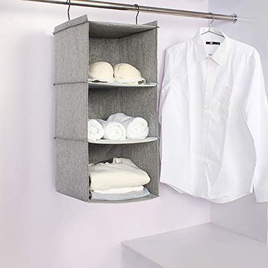 DONYECO ORGANIZADOR DE ARMARIO PARA COLGAR FÁCIL DE MONTAR PLEGABLE 3 ESTANTES ARMARIO DE CAMPER ARMARIO PARA COLGAR - 2