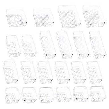 SMARTAKE ORGANIZADOR DE CAJONES DE 22 PIEZAS CON ALMOHADILLAS DE SILICONA ANTIDESLIZANTES BANDEJA DE ALMACENAMIENTO