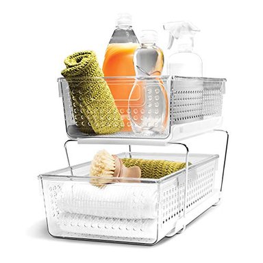 MADESMART ORGANIZADOR DE 2 NIVELES SIN DIVISORES CESTAS DESLIZABLES CON ASAS AHORRO DE ESPACIO ALMACENAMIENTO MULTIUSO - 2