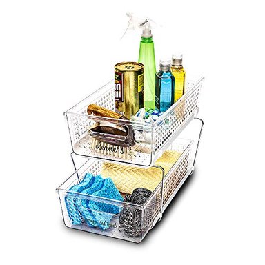MADESMART ORGANIZADOR DE 2 NIVELES SIN DIVISORES CESTAS DESLIZABLES CON ASAS AHORRO DE ESPACIO ALMACENAMIENTO MULTIUSO - 3
