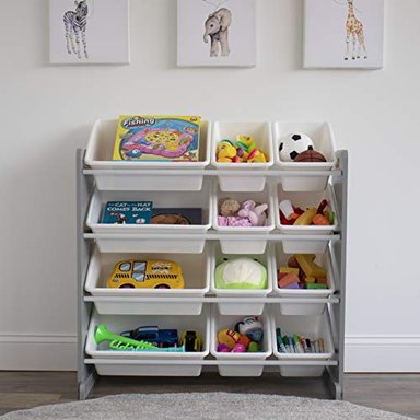 HUMBLE CREW KIDS ORGANIZADOR DE JUGUETES PARA NIÑOS COLOR GRIS Y BLANCO - 2