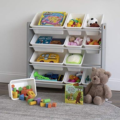 HUMBLE CREW KIDS ORGANIZADOR DE JUGUETES PARA NIÑOS COLOR GRIS Y BLANCO - 4