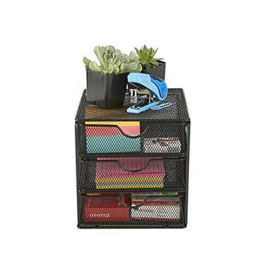 ORGANIZADOR GLOBAL SHOPEX MULTICOLOR ESCRITORIO MIND READER MINMESH3-BLK 3 NIVELES 1 ESTANTE SUPERIOR 3 CAJONES