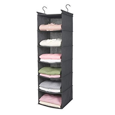6-SHELF HANGING CLÓSET ORGANIZADOR COLOR GRIS