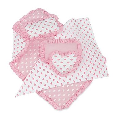 EMILY ROSE JUEGO DE ROPA DE CAMA DE MUÑECA DE 18.0IN PARA MUÑECAS AMERICANAS (5 PIEZAS REVERSIBLE PARA MUÑECAS DE 18.0IN