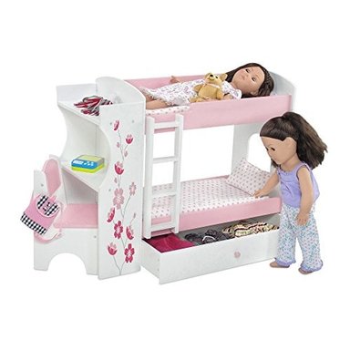EMILY ROSE18' MUÑECA CAMA MUEBLES  18' MUÑECA LITERA Y ESCRITORIO COMBINADO INCLUYE ROPA DE CAMA DE MUÑECA - 2