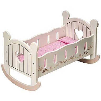 ROBUD BABY DOLL CUNA CON ROPA DE CAMA DE 20' DE MADERA MUÑECA MECEDORA JUEGO MUEBLES MUÑECA CAMA SE ADAPTA PARA MUÑECAS