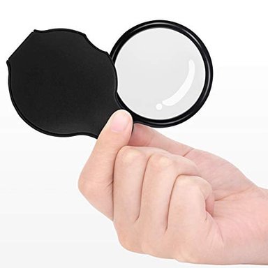 LUPA GLOBAL SHOPEX PLEGABLE BOLSILLO PROTECTOR GIRATORIO NEGRO LEER LIBROS JOYAS Y 5 UNIDADES