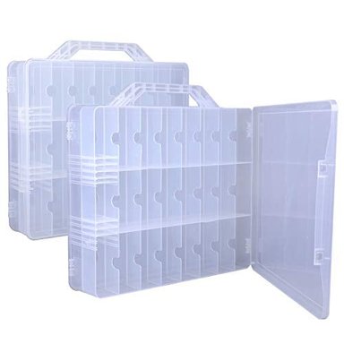 CAJA ORGANIZADORA GLOBAL SHOPEX DE ESMALTE DE UÑAS FORAINEAM 2 UNIDADES DOBLE CARA UNIVERSAL TRANSPARENTE PARA 48 BOTELLAS