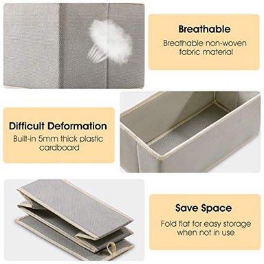 KOOTEK ORGANIZADOR DE CAJONES 16 UNIDADES EN 3 TAMAÑOS PLEGABLE ROPA INTERIOR CAJÓN ORGANIZADOR DIVISOR CAJA - 3