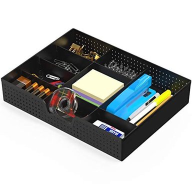 BANDEJA SIMPLE HOUSEWARE ORGANIZADORA CAJONES 9 COMPARTIMENTOS AJUSTABLES NEGRO
