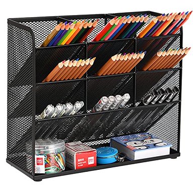 ORGANIZADOR GLOBAL SHOPEX MULTICOLOR MARBRASSE MESH DESK MULTI-FUNCTIONAL PEN HOLDER STATIONARY STORAGE