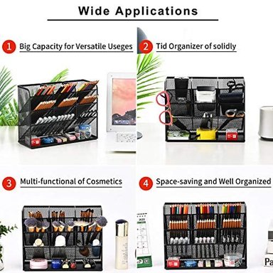 ORGANIZADOR GLOBAL SHOPEX MULTICOLOR MARBRASSE MESH DESK MULTI-FUNCTIONAL PEN HOLDER STATIONARY STORAGE - 3