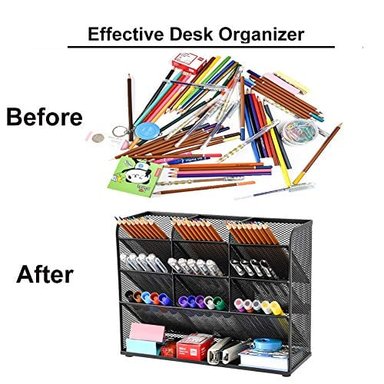 ORGANIZADOR GLOBAL SHOPEX MULTICOLOR MARBRASSE MESH DESK MULTI-FUNCTIONAL PEN HOLDER STATIONARY STORAGE - 4
