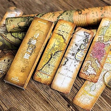 MARCADORES GLOBAL SHOPEX DE ESTILO VINTAGE PARA MUJERES HOMBRES Y ADOLESCENTES 30 PIEZAS (EL SECRETO DEL MAPA)