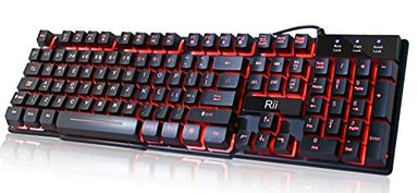 ACCESORIO CÓMPUTO GS RII RK100 TECLADO RETROILUMINACION LED 3 COLORES SENSACION MECANICA USB TRABAJAR O JUGAR VIDEOJUEGOS - 1