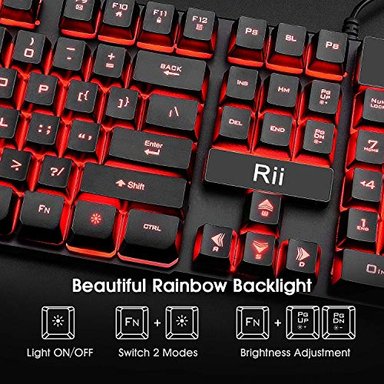 ACCESORIO CÓMPUTO GS RII RK100 TECLADO RETROILUMINACION LED 3 COLORES SENSACION MECANICA USB TRABAJAR O JUGAR VIDEOJUEGOS - 3
