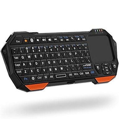 ACCESORIO CÓMPUTO GLOBAL SHOPEX FOSMON MINI CONTROLADOR TECLADO INALAMBRICO PORTATIL LIGERO QWERTY PANEL TACTIL INTEGRADO - 1