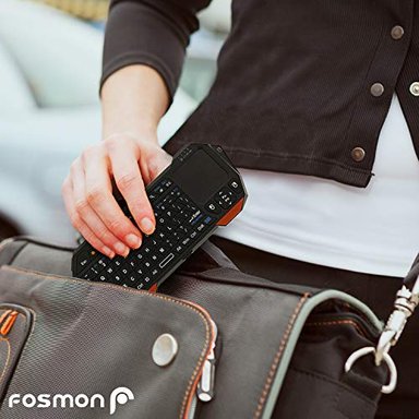 ACCESORIO CÓMPUTO GLOBAL SHOPEX FOSMON MINI CONTROLADOR TECLADO INALAMBRICO PORTATIL LIGERO QWERTY PANEL TACTIL INTEGRADO - 4