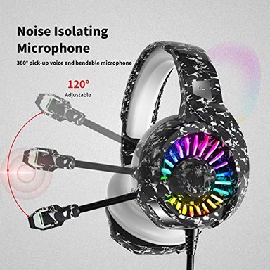 ZIUMIER Z20 PRO CAMO GAMING HEADSET PARA PS4 PS5 XBOX ONE PC AURICULARES CON CABLE CON MICRÓFONO DE AISLAMIENTO DE RUIDO - 4