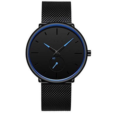 RELOJ GLOBAL SHOPEX UNISEX ULTRAFINO MINIMALISTA RESISTENTE AL AGUA BANDA MALLA ACERO INOXIDABLE
