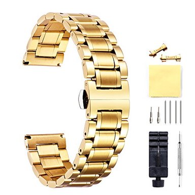 RELOJ BINLUN HOMBRE EXTENSIONES REPUESTO EXTREMO RECTO CURVADO LIBERACIÓN RÁPIDA 6 ACERO INOXIDABLE