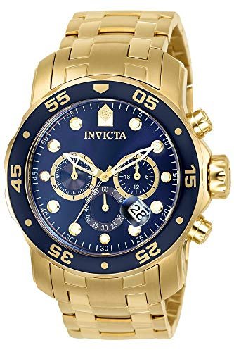 RELOJ INVICTA HOMBRE CRONÓGRAFO PRO DIVER COLLECTION 73 ENCHAPADO ORO 18 K CORREA ESLABONES