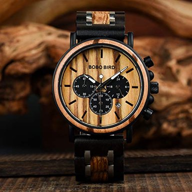 COLLAR BOBO BIRD WBRU7615-PARENT RELOJ MADERA HOMBRE LUJO LIGERO CON PANTALLA MULTIFUNCIONAL - 2