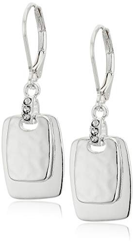 ARETES NINE WEST GOTA CRISTAL TONO PLATEADO