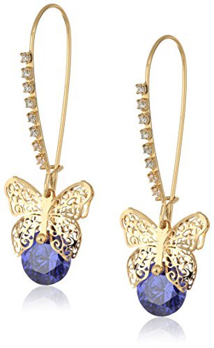 BETSEY JOHNSON - PENDIENTES LARGOS DE CIRCONITA CÚBICA Y MARIPOSA