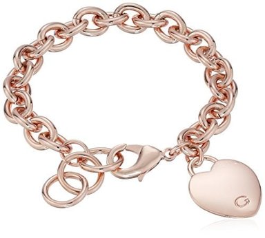 GUESS 'BASIC' G LOGO HEART LINK PULSERA
