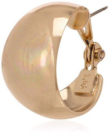 ANNE KLEIN CLASSICS - PENDIENTES DE ARO CON BANDA DORADA
