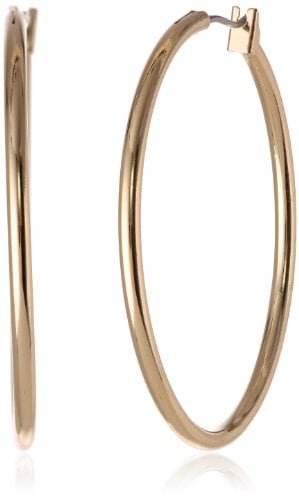 ANNE KLEIN 'CLASSICS' AROS DE ARGOLLA FINA DORADOS