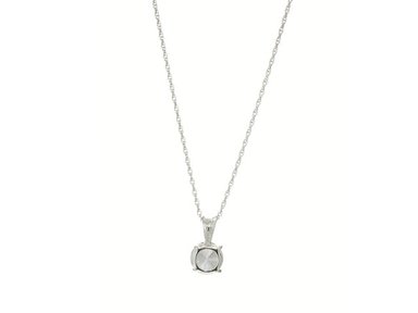 AMAZON ESSENTIALS COLLAR CON COLGANTE SOLITARIO DE CORTE REDONDO DE PLATA DE LEY CHAPADA EN CIRCONITA CÚBICA 18.0IN - 4