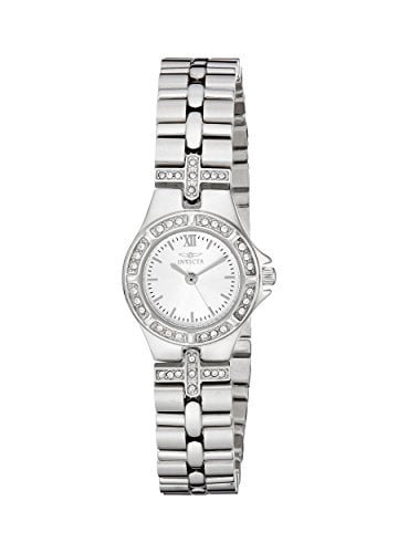RELOJ INVICTA MUJER 132 ACENTUADO CRISTAL PLATEADO ACERO INOXIDABLE CUARZO