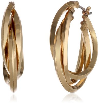ARETES ANNE KLEIN 'CLASSICS GOLD-TONE 3ANILLO ARETE ARO