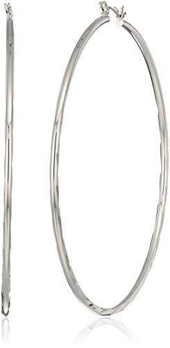 GUESS METAL HOOPS - PENDIENTES DE ARO PARA MUJER COLOR PLATEADO TALLA ÚNICA